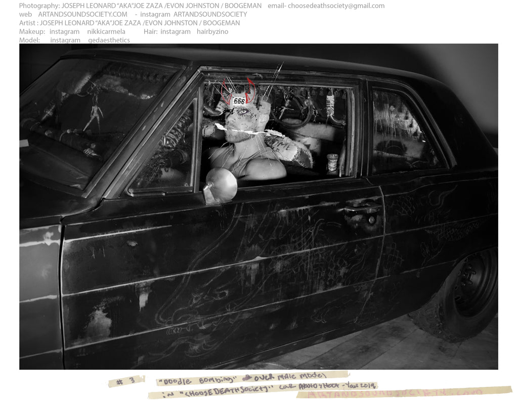 #3 "doodle boming" over male model in "CHOOSEDEATHSOCIETY" CAR Year 2019