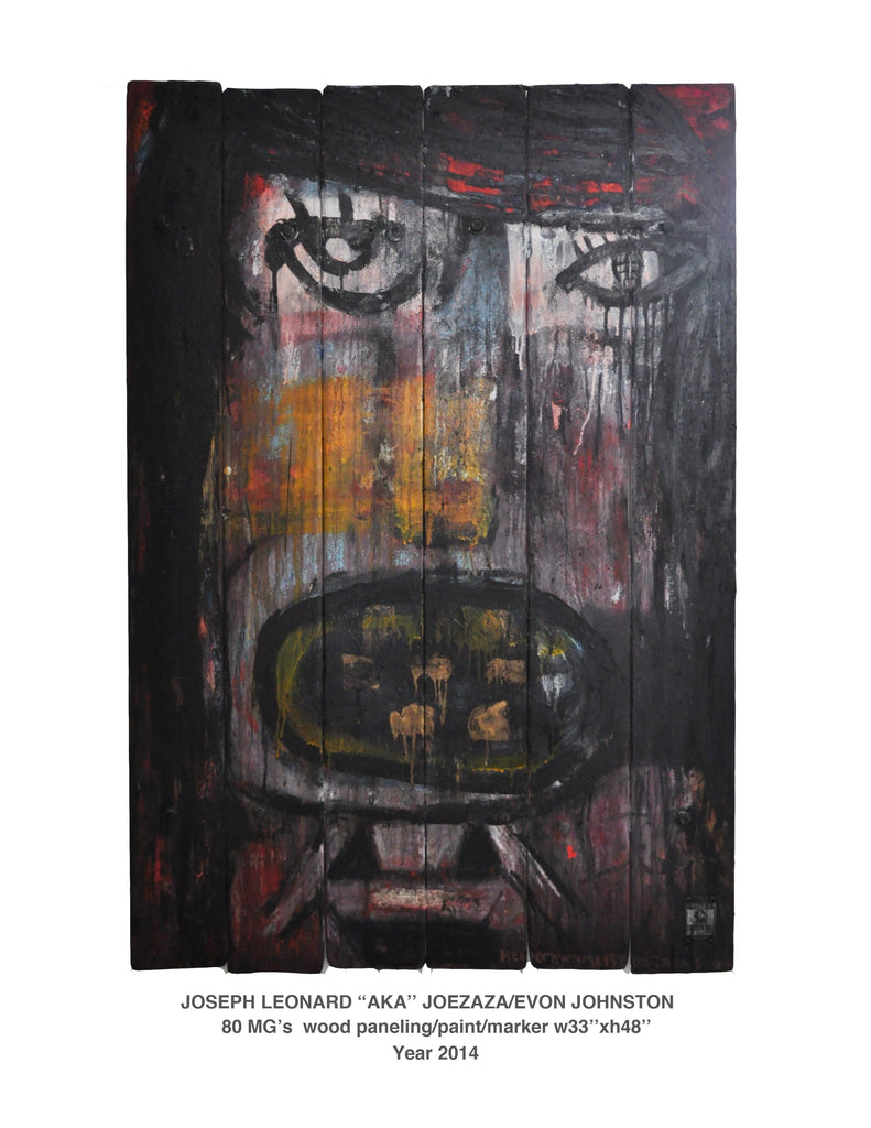 "80 mg's"   oil paint /wood panel  w33 x h48  Year2014