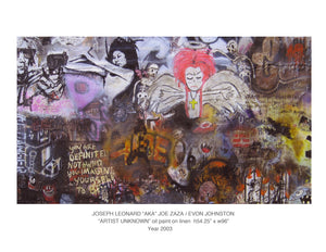 "ARTIST UNKNON" oil paint on linen h54 25'' x w96''   : Year 2003