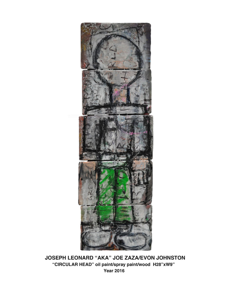 "Circular Head " oil paint-spray paint-wood  H28"xW9" Year 2016