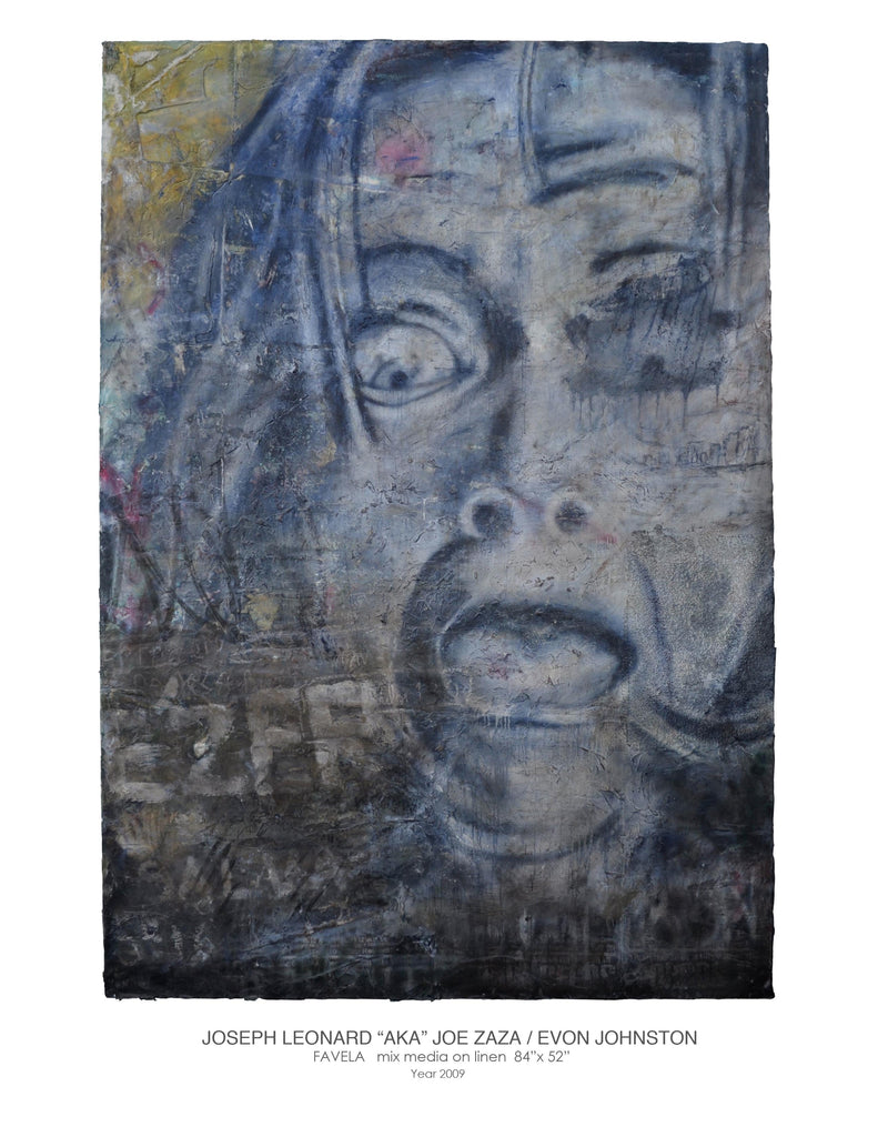 "FAVELA" mix media on linen  H84''x w52'' Year 2009