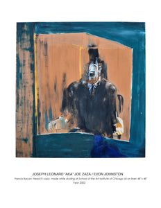"FRANCIS BACAN HEAD IV " oil on  linen as SAIC student w48"x h48" Year 2002