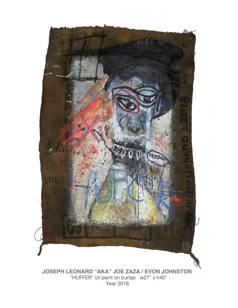 "HUFFER"  oil paint on burlap  w27" x h40"  : Year 2018