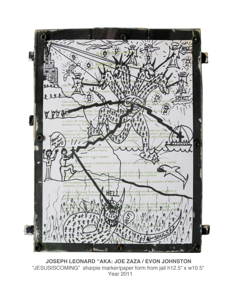 "JESUSISCOMING" sharpi marker-paper from jail h12" x w10 copy.5" :Year 2011