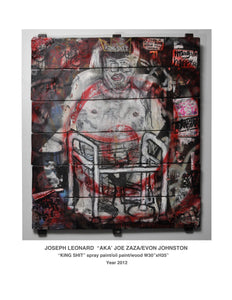 "KING SHIT" spraypait/oil paint/wood  W30"x H35"   : Year 2012