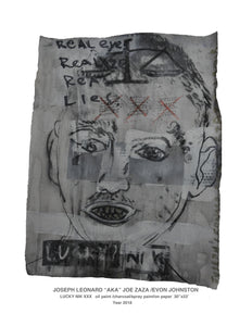 "LUCKY NIK XXX"  oil paint /charcoal/spray paint/on paper h30''x w22''Year 2018