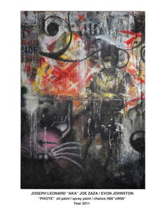 "PIXOTE" oil paint/ spray paint/chance   h85"x w60" Year 2011
