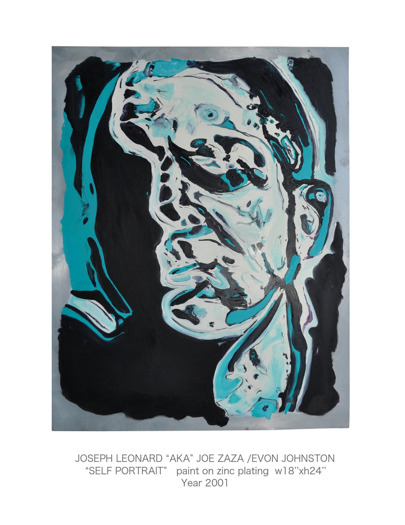 "SELF PORTRAIT " oil paint on zinc plate  w18x h24 Year 2001