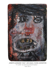 "TT LOVE" oil stick/wood h8.75"x w5.5" Year 2014