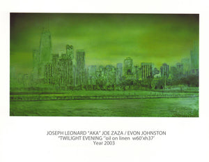"TWILIGHT EVENING" oil on linen  w60"xh37" : Year  2003